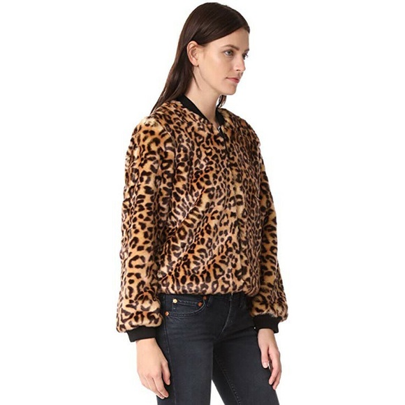 Splendid Women’s Leopard Faux Fur Jacket XS NWT - Picture 3 of 4